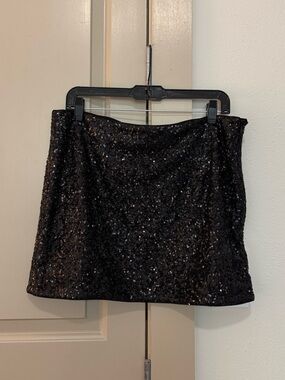 Frame Denim Black Sequin Mini Skirt